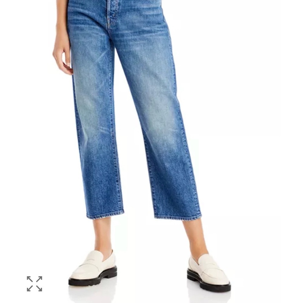 MOTHER The Ditcher High Rise Cropped Straight Jeans in Running With Scissors